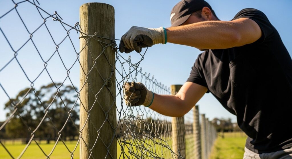 Демонтаж сетчатого ограждения