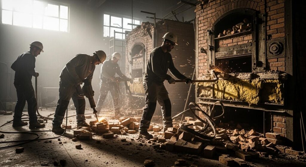 Демонтаж вспомогательных элементов