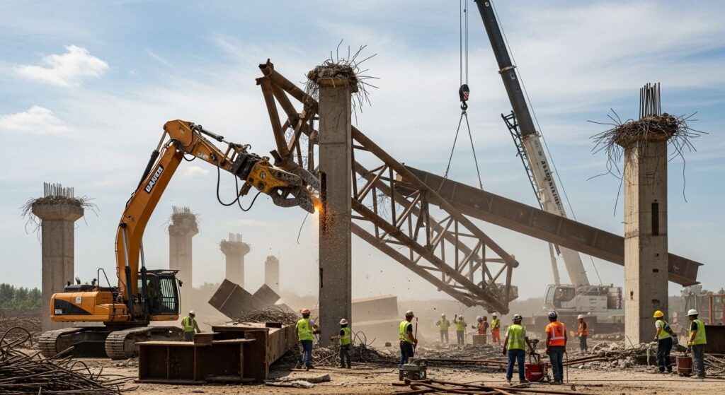 Демонтаж опорных конструкций