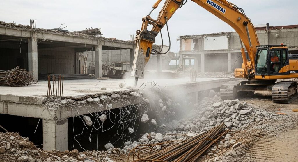 Демонтаж бетонного дома