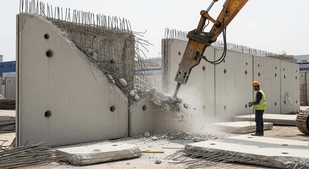 Демонтаж железобетонного ограждения