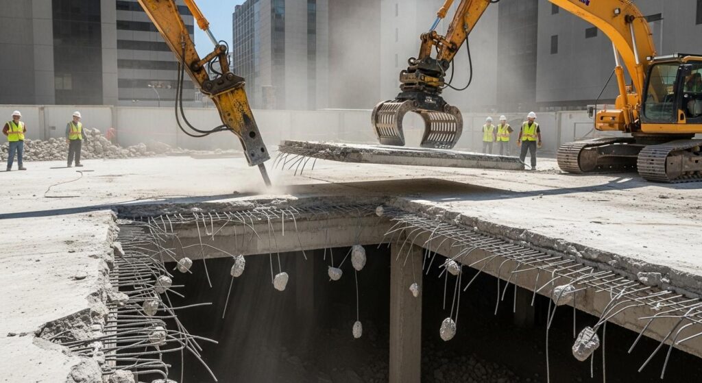 Разборка бутовых фундаментов