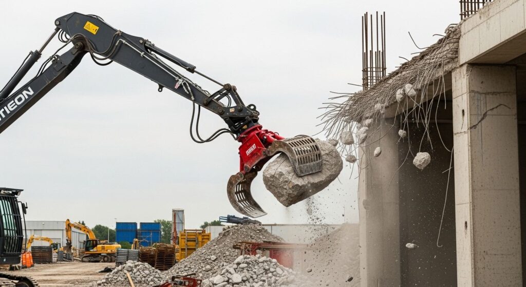 Демонтаж гидроманипулятором