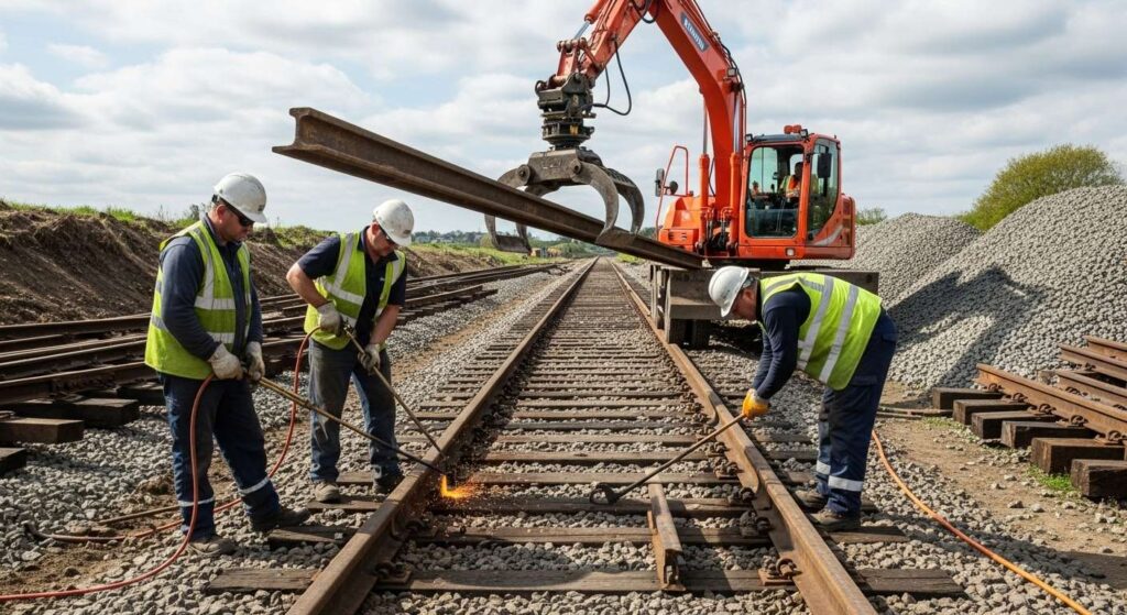 Демонтаж железнодорожных путей