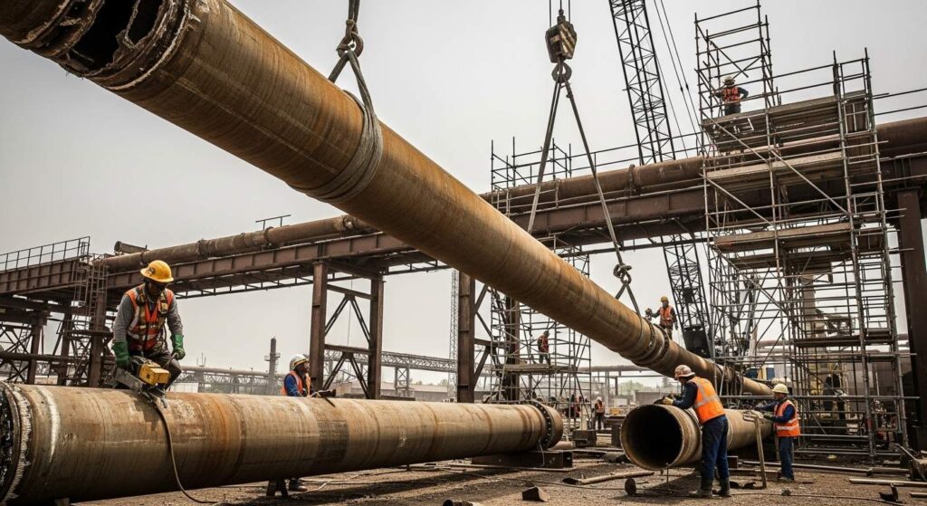 Демонтаж трубопровода надземного