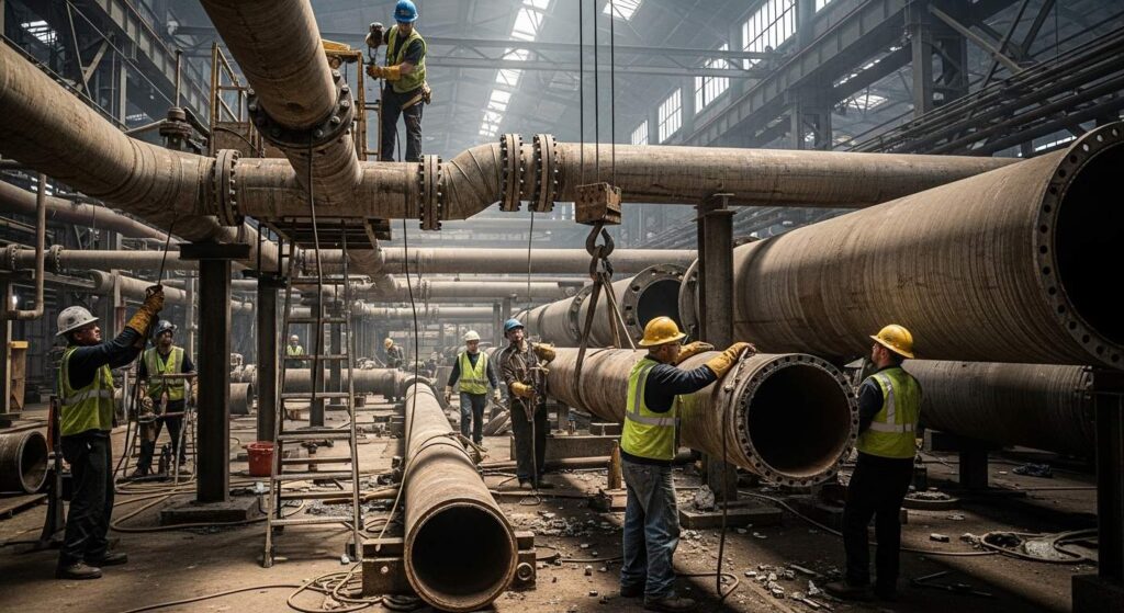 Демонтаж технологического трубопровода