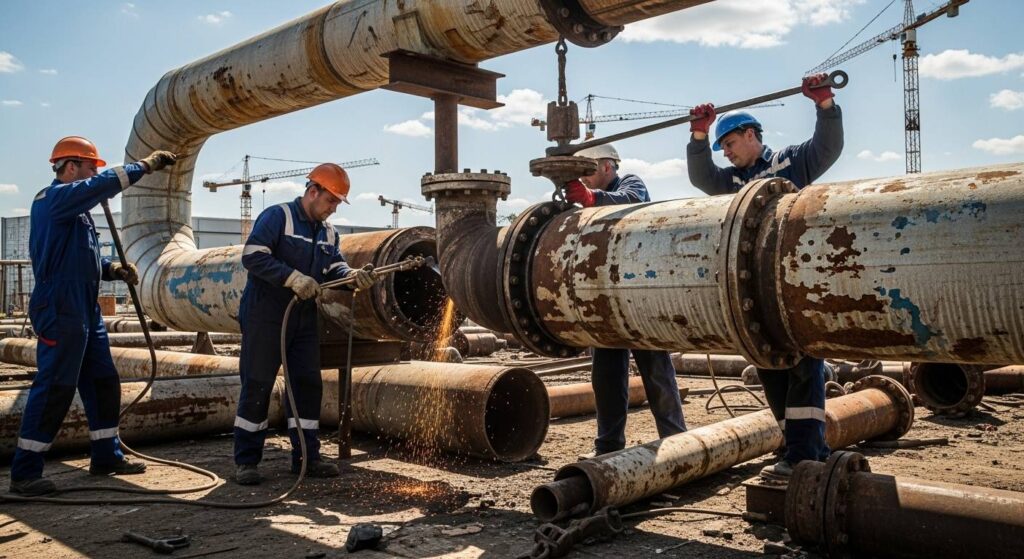 Демонтаж трубопровода отопления