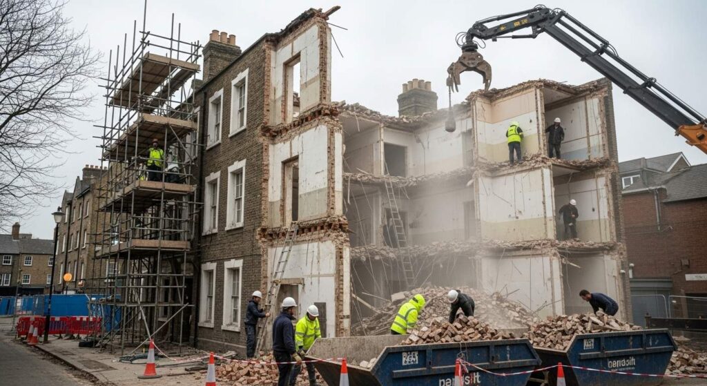 Демонтаж наружных стен