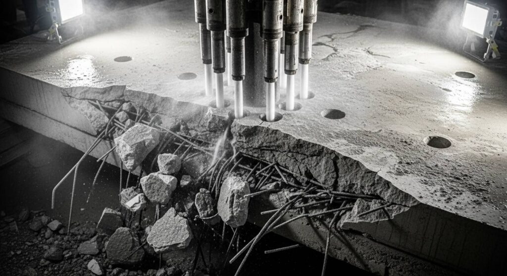 Разрушение бетона гидроклином