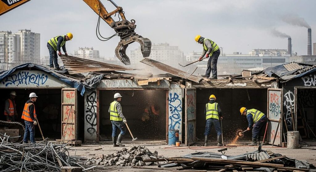 Демонтаж незаконных гаражей