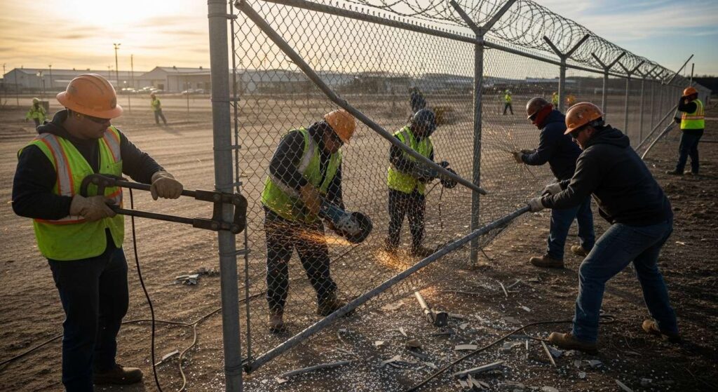 Демонтаж барьерного ограждения