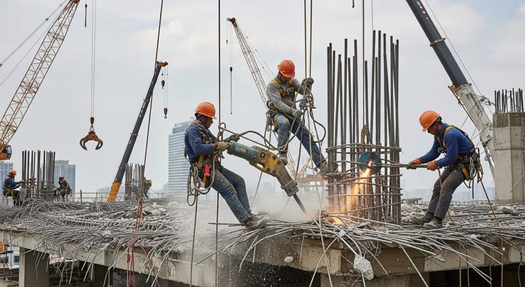 Демонтаж стальных колонн