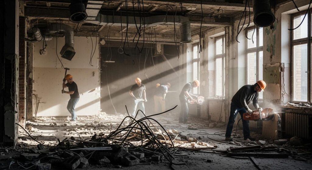 Демонтаж внутри зданий