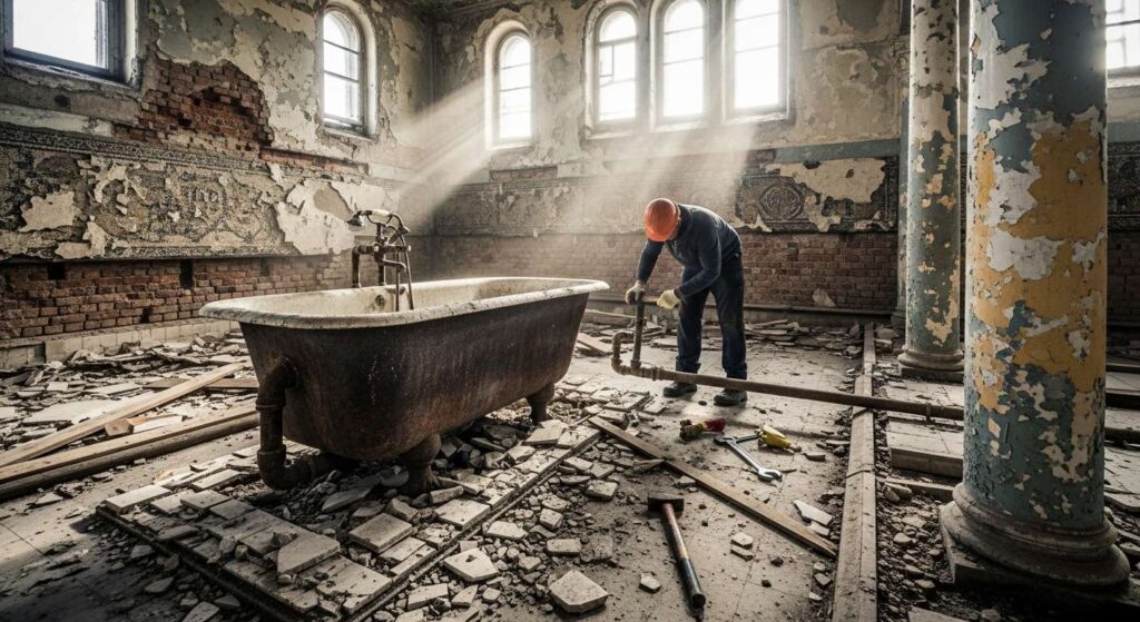 Демонтаж старой бани