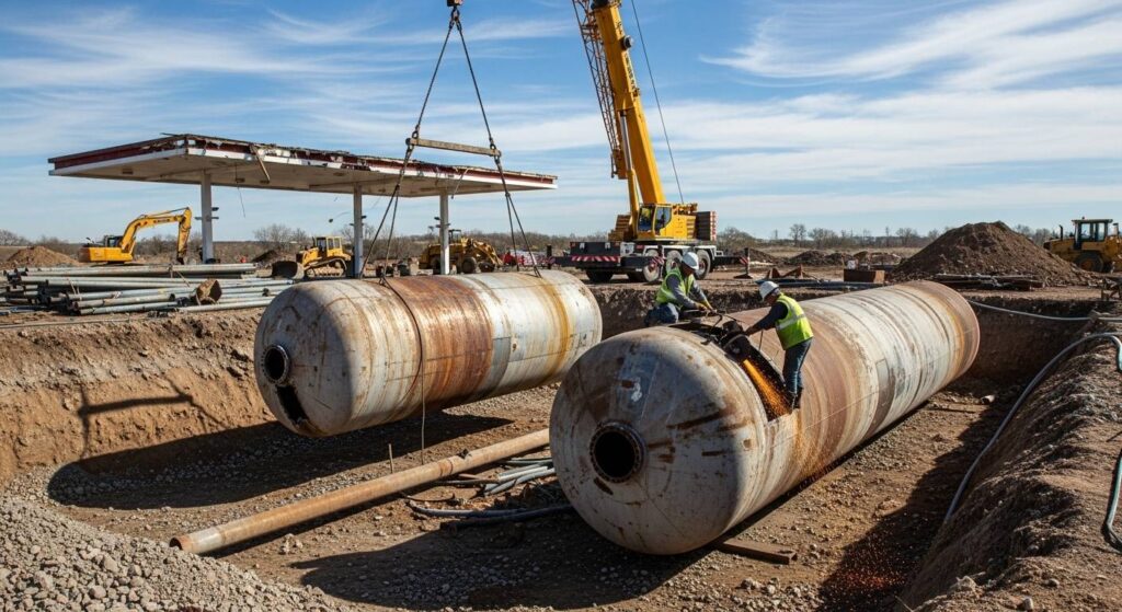 Демонтаж резервуара методом осадки