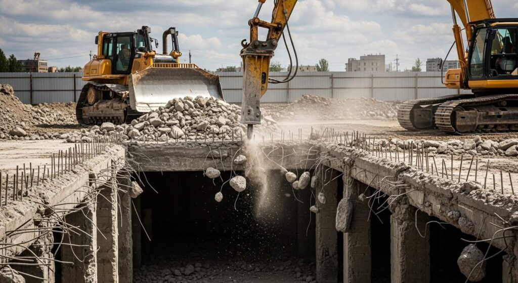 Снести старый фундамент