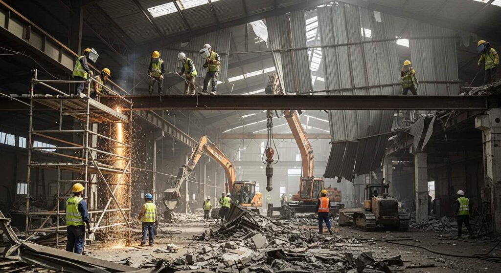 Демонтаж цехов завода