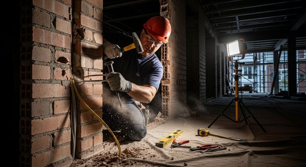 Штробление стен под проводку