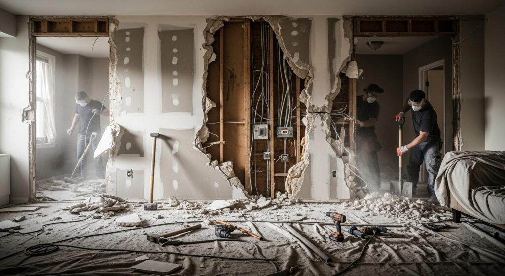 Демонтаж стен квартиры