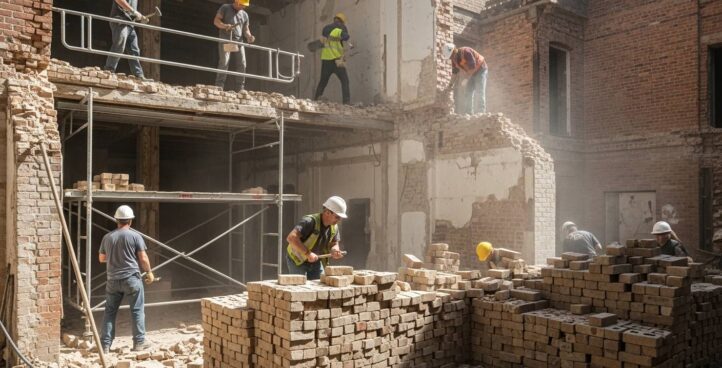 Демонтаж кирпичных конструкций