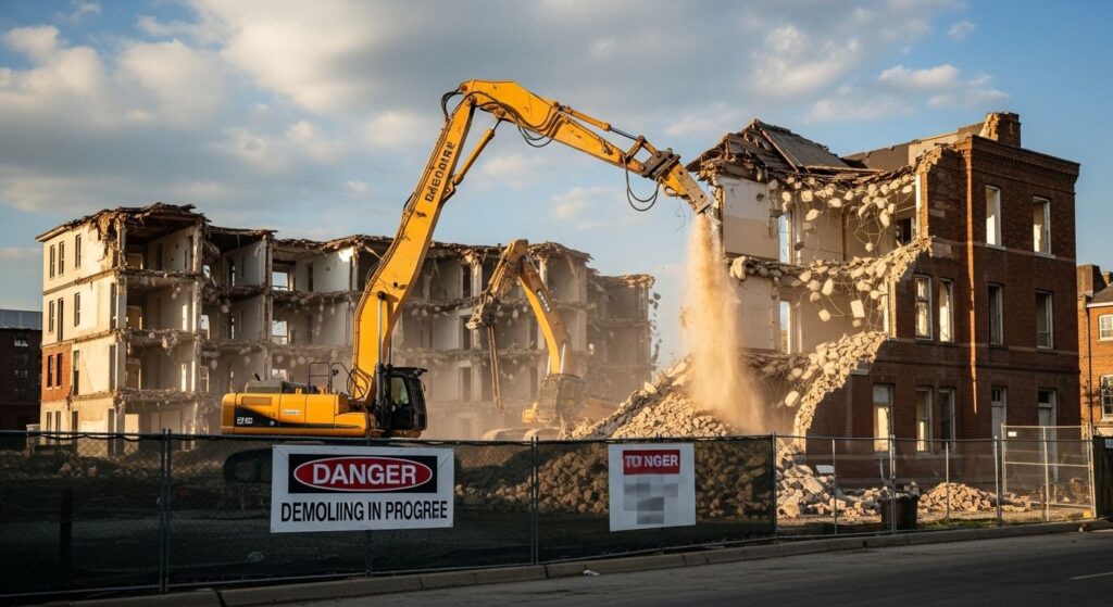 Демонтаж двухэтажных зданий