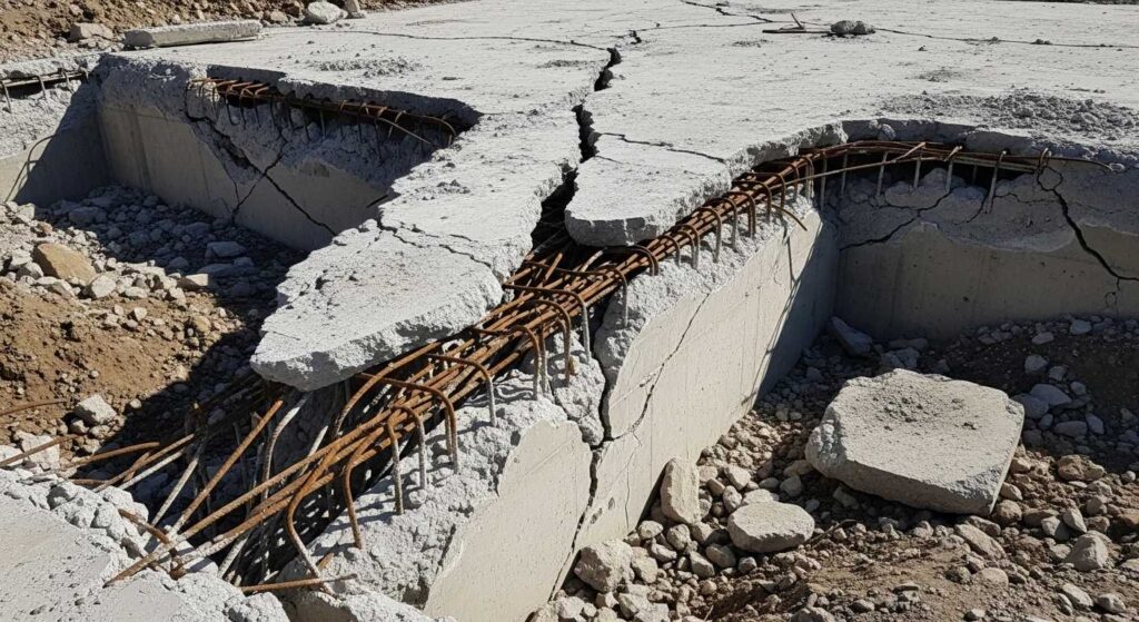 Разрушение ленточного фундамента