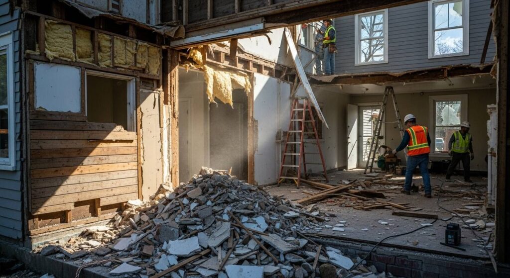 Демонтаж части дома