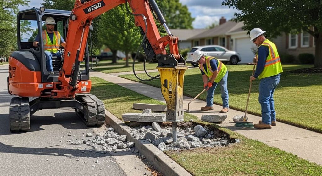 Демонтаж бордюра