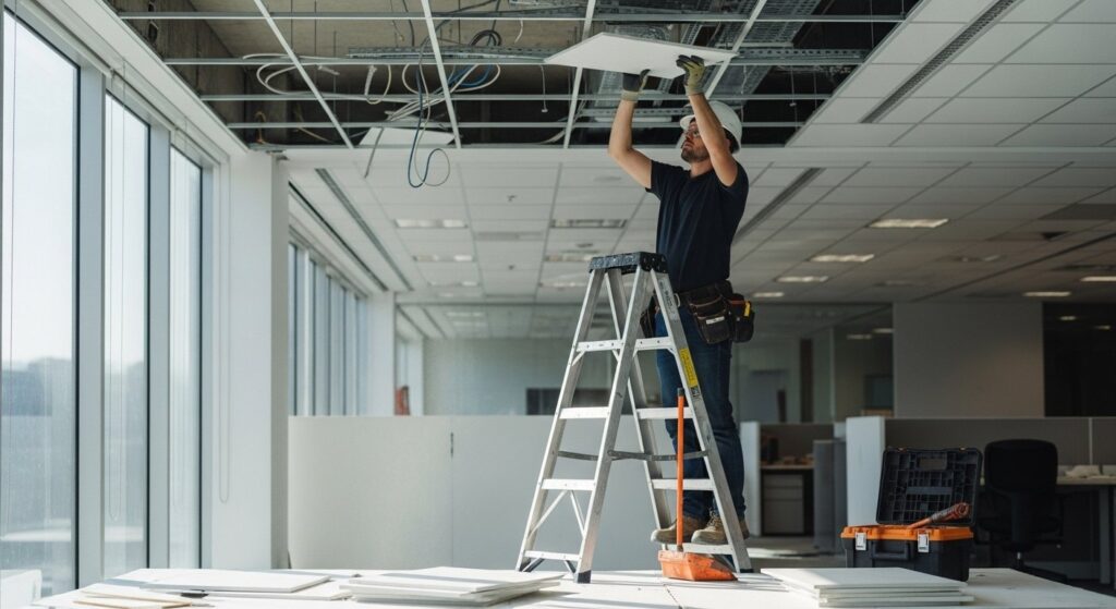 Демонтаж подвесного потолка