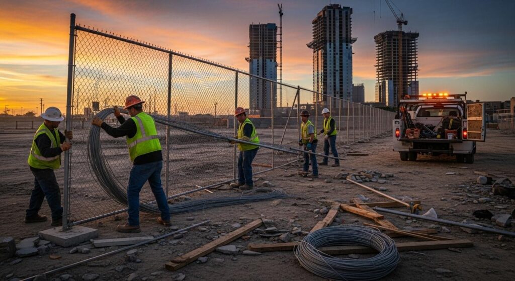 Демонтаж ограждения площадок