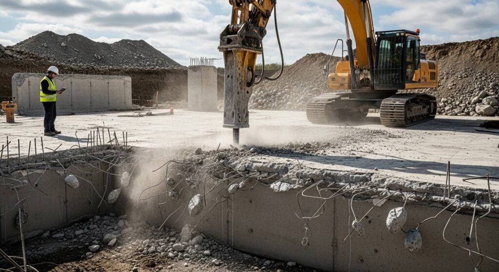 Демонтаж фундамента на участке