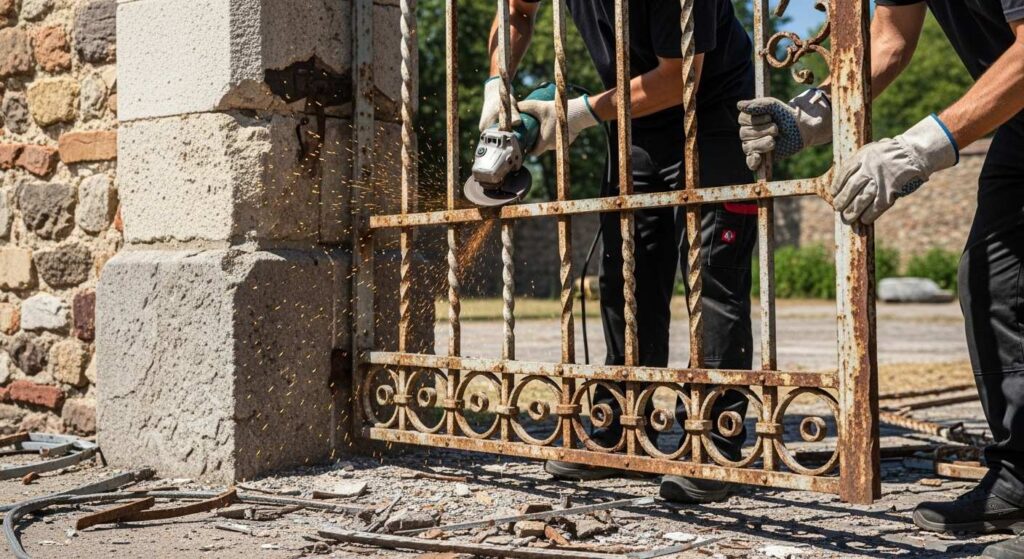 Демонтаж металлических ворот