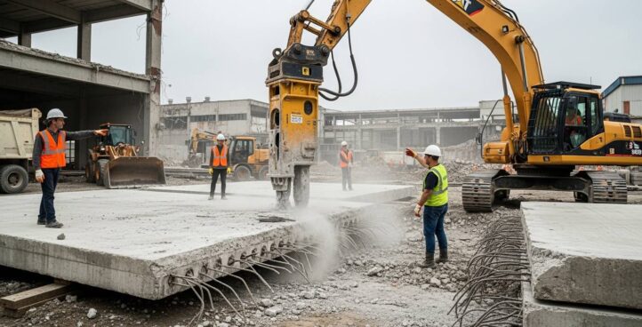 Демонтаж бетонных плит