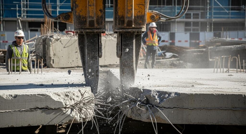 Демонтаж бетона гидроклиньями