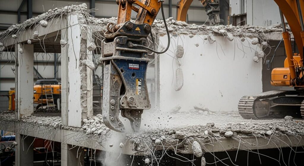 Демонтаж бетона гидрокусачками