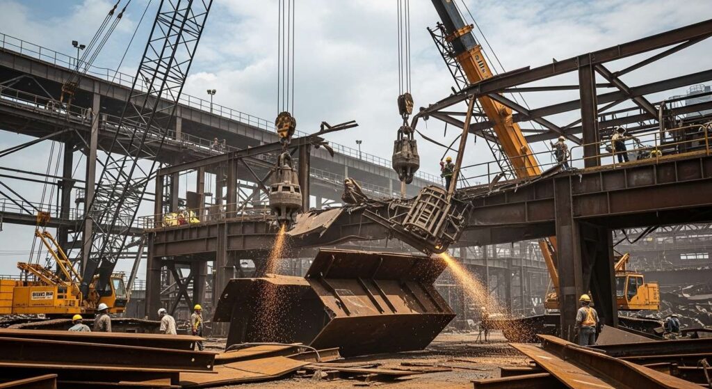 Демонтаж металлоконструкций в лом