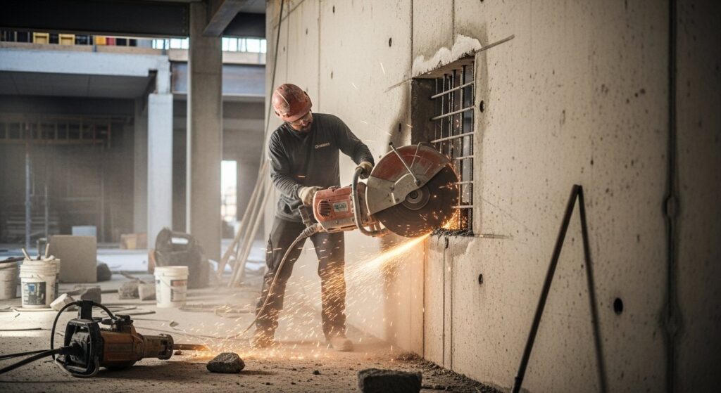 Резка проёмов в бетоне