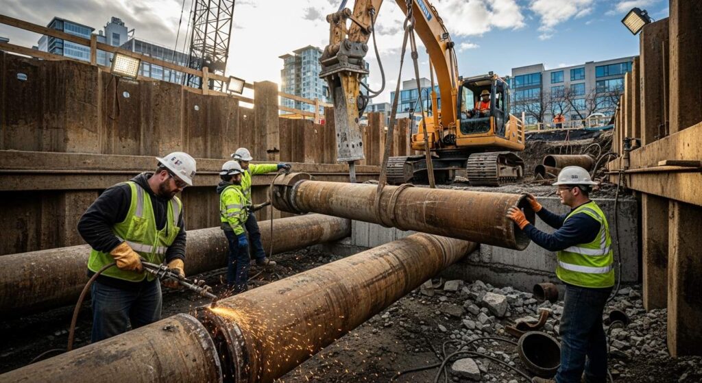 Демонтаж подземных трубопроводов