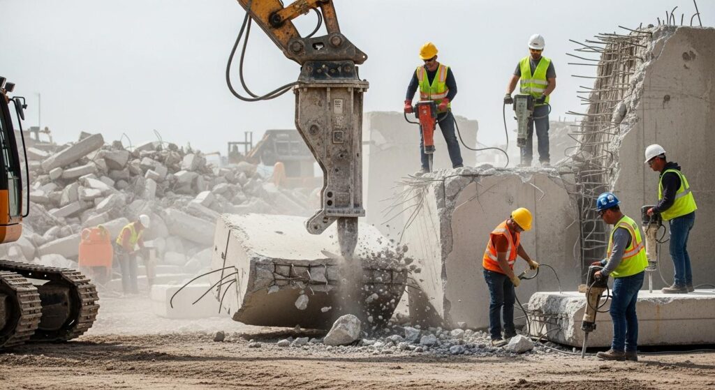 Демонтаж блоков бетонных