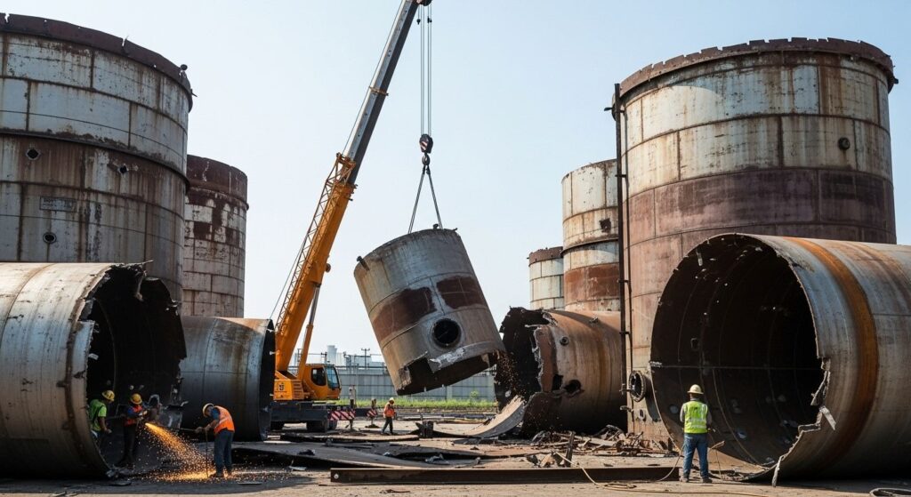 Демонтаж резервуаров стальных