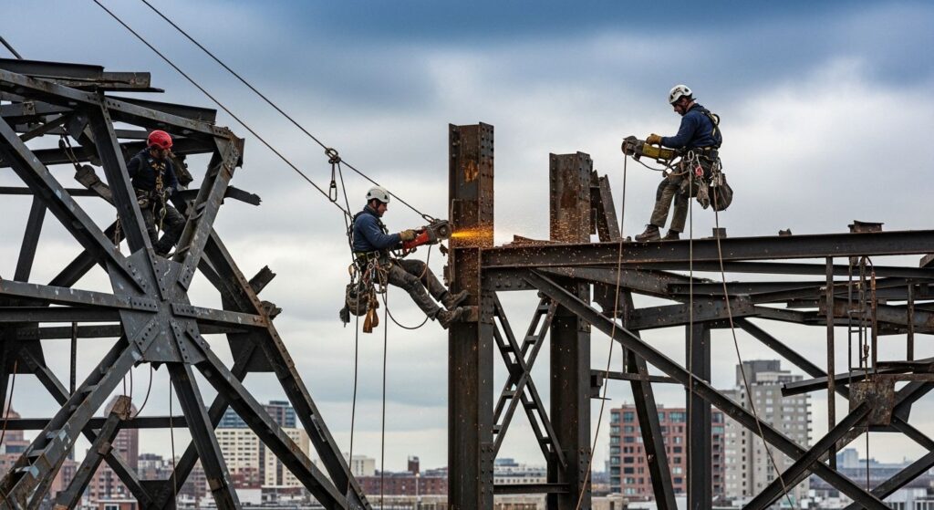 Демонтаж металлоконструкций на высоте