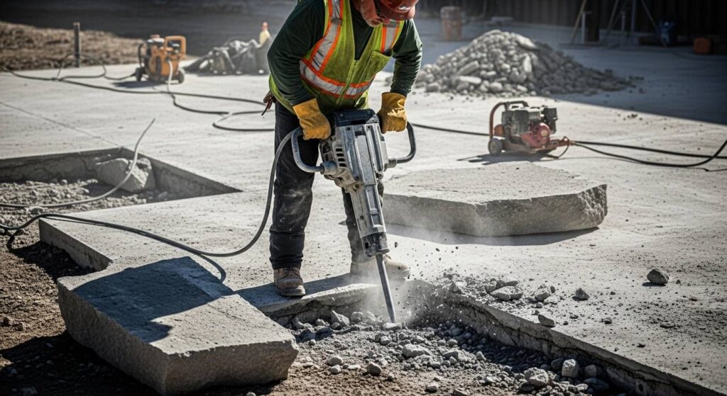 Демонтаж бетонного пола