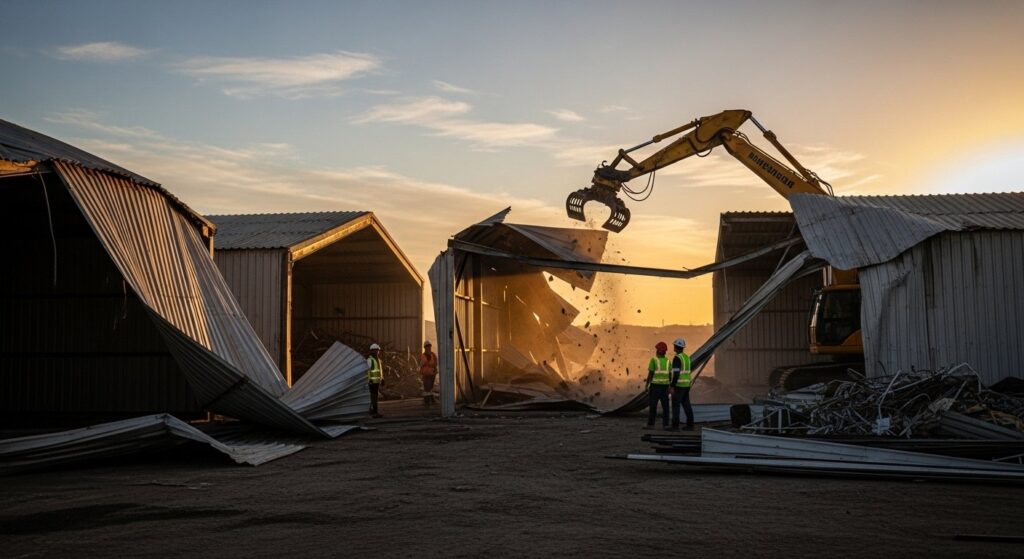 Демонтаж металлических гаражей