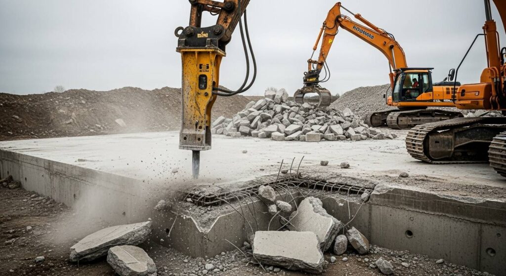 Демонтаж бетонного фундамента