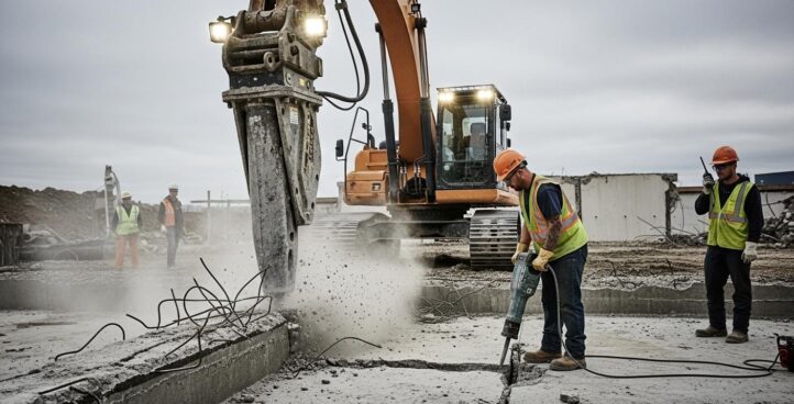 Демонтаж бетонного фундамента