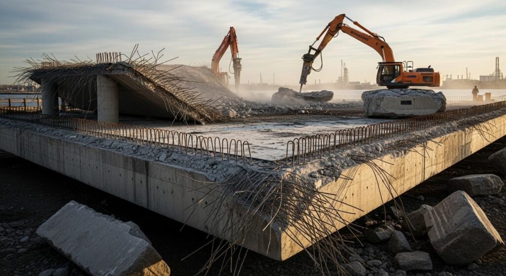 Демонтаж площадки бетонной