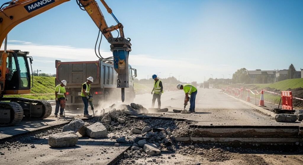 Демонтаж автомобильной дороги