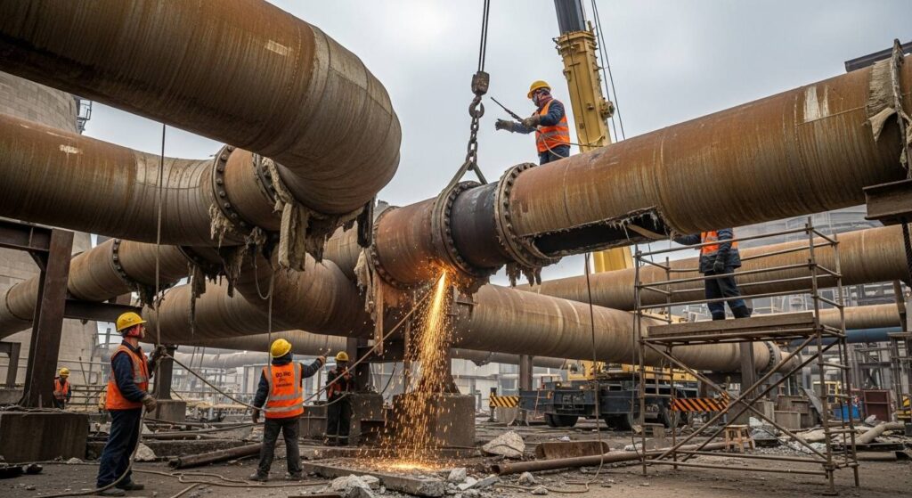 Демонтаж труб ТЭЦ