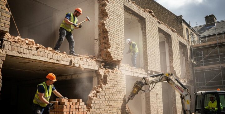 Демонтаж кирпичных стен