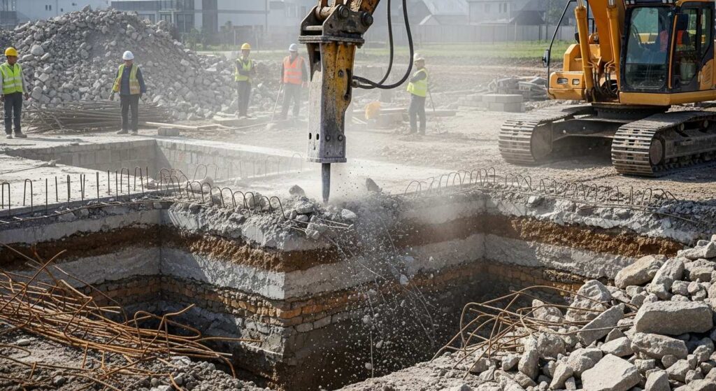 Демонтаж свай фундамента